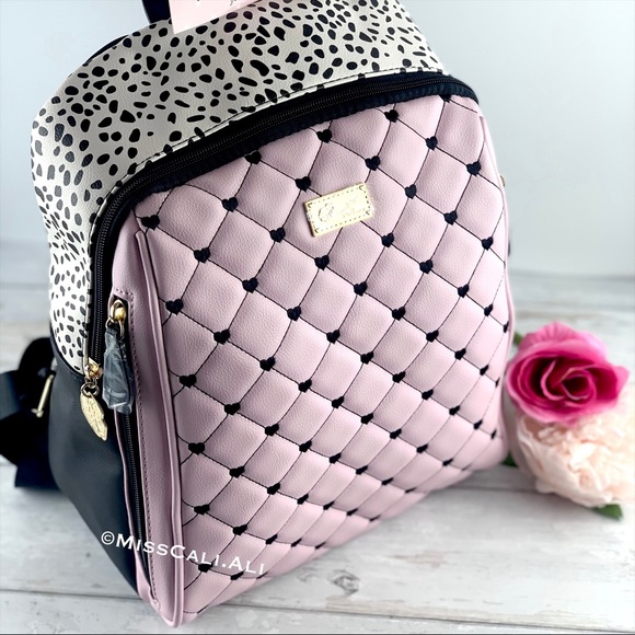 NWT BETSEY JOHNSON Pink Quilted Hearts Backpack Bag main image 9